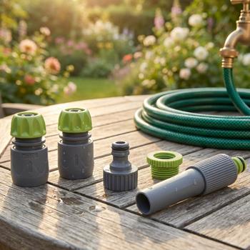 Connection set for garden hoses, 5-piece