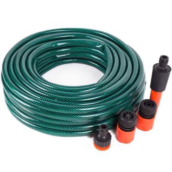 Preview: Garden hose set with connections and spray head, 15 m