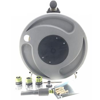 Preview: Pratico set di avvolgitubo: tubo da 25 m e ugello di spruzzo, giallo-nero - Irrigazione efficiente per ogni giardiniere Preview: Pratico set di avvolgitubo: tubo da 25 m e ugello di spruzzo, giallo-nero - Irrigazione efficiente per ogni giardiniere