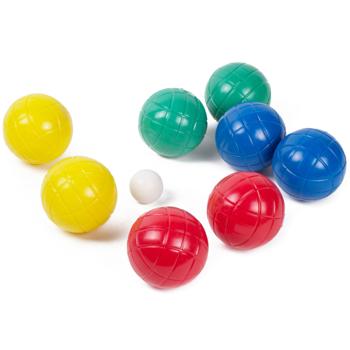 Preview: Boule Spiel Set 8 Kunststoffkugeln - Für Freunde & Familie, Garten, Strand, Urlaub - Zielkugel, Tragekoffer, PP-Material - Bunt