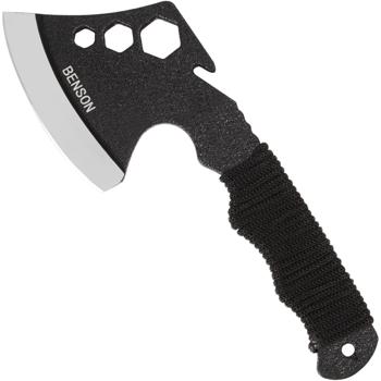 Preview: Multifunctional hand axe, 23.5 cm, with holster and belt holder, paracord handle winding, camping, hiking, survival, axe