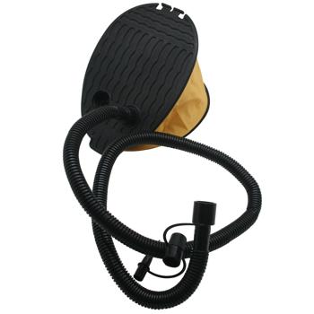 Preview: Pompe à pied 2 L - Gonflage/Dégonflage rapide matelas pneumatique, jouets aquatiques, bateau gonflable - Noir/Jaune - 2 adaptateurs inclus 22x16x15.5cm