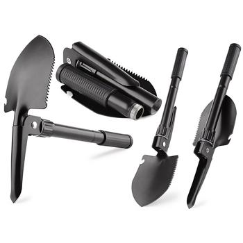 Preview: Mini-bêche pliante avec pioche et scie - Léger 440g - Lame dentée - Ouvre-bouteille intégré - Camping, pêche, jardinage - CH6231