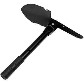 Preview: Mini-bêche pliante avec pioche et scie - Léger 440g - Lame dentée - Ouvre-bouteille intégré - Camping, pêche, jardinage - CH6231