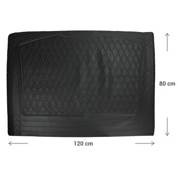 Preview: Tapis de Coffre Robuste - Antidérapant & Résistant Eau/Saleté - 120x80 cm Découpable - Protection Idéale Voiture/Voyages