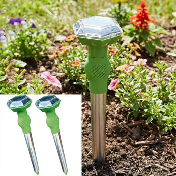 set of 2 universal ultrasonic animal repellers, solar & rechargeable battery, up to 40 m², dog & cat deterrent, mobile, safe animal repellent, without chemicals