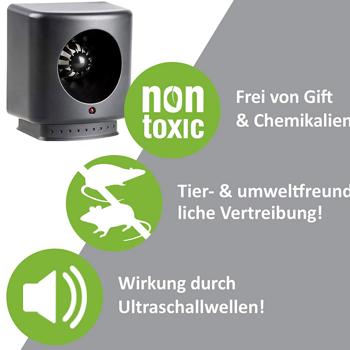 Preview: Ultraschall Mäuse- und Rattenabwehr 230V – effektiver Schutz bis 50 m² – chemiefrei, umweltfreundlich & geräuschlos – ideal für Haus, Garage & Keller Preview: Ultraschall Mäuse- und Rattenabwehr 230V – effektiver Schutz bis 50 m² – chemiefrei, umweltfreundlich & geräuschlos – ideal für Haus, Garage & Keller