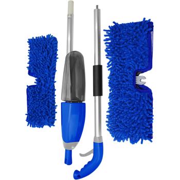 Preview: Praktischer 2 in 1 Bodenwischer nass-trocken mit Sprühfunktion, FastSwap, Wassertank 700 ml, 180°-Schwenkkopf, inkl. 2 Wischtüchern