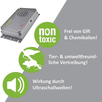 Preview: Hocheffektiver mobiler Ultraschall Vertreiber, Mäuse- und Rattenabwehr, batteriebetrieben, bis zu 40 m²
