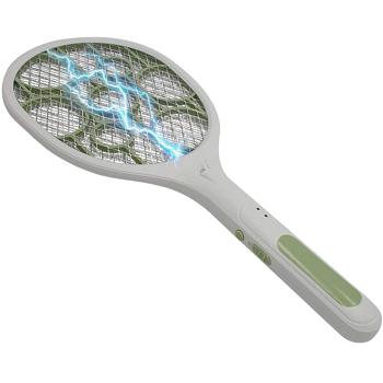 Preview: 2er-Set Elektrische Mückenklatsche Hochspannung - Fliegenklatsche mit Schutzgitter & LED-Licht, saubere Wände & effektive Insektenabwehr