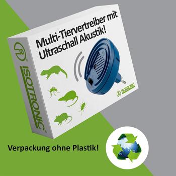 Preview: Ultraschall-Tiervertreiber, Steckdosenbetrieb, mit 3 anpassbaren Frequenzen. Wirkt gegen Mäuse, Marder, Insekten. Sicher & tierfreundlich