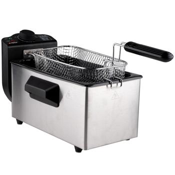 Preview: Professional stainless-steel deep fryer 3 L – 2000 W high performance for fast, crispy results - compact cold-zone deep fryer with thermostat