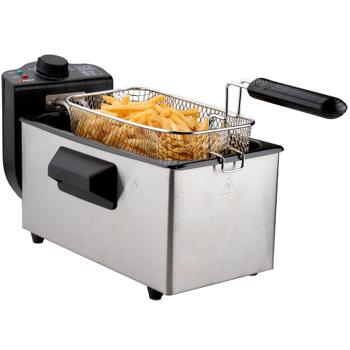 Preview: Professional stainless-steel deep fryer 3 L – 2000 W high performance for fast, crispy results - compact cold-zone deep fryer with thermostat