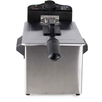 Preview: Professional stainless-steel deep fryer 3 L – 2000 W high performance for fast, crispy results - compact cold-zone deep fryer with thermostat