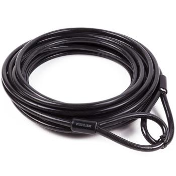 Preview: Lot 2 Câbles en Acier Résistants Intempéries - Protection Antivol Vélos Meubles Jardin Balcon Terrasse - 10m x Ø 8mm Gaine Plastique Noir