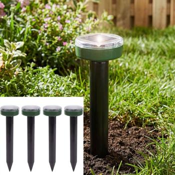 set di 4 repellenti solari per talpe, Ø 6 x 25,5 cm
