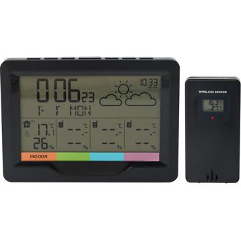 Preview: Professional wireless weather station with XL display and 3 wireless sensors, wireless alarm clock