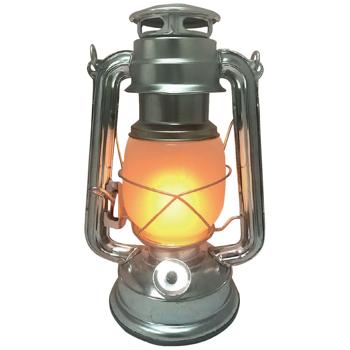 Preview: 2er-Set LED-Sturmlaterne mit Flammen-Effekt, silber – Aluminium, 15x24cm, atmosphärische Beleuchtung für Garten & Terrasse