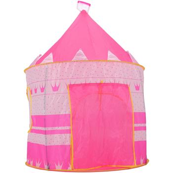 Preview: Tente de jeu château de princesse rose - Pour enfants, jeux de rôle, aventures imaginaires - Ø 105 x 125 cm - Polyester - Cadeau idéal