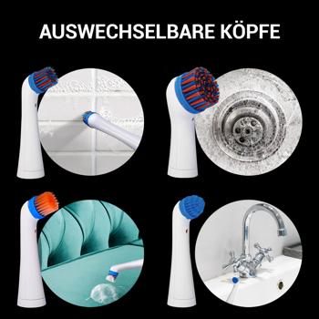 Preview: Elektrische Reinigungsbürste mit 4 Aufsätzen
