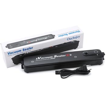 Preview: Kompakter One Touch Vakuumversiegler (34,5x6,5x4cm, schwarz): Einfach Lebensmittel vakuumieren & frischhalten - ideal für jede Küche