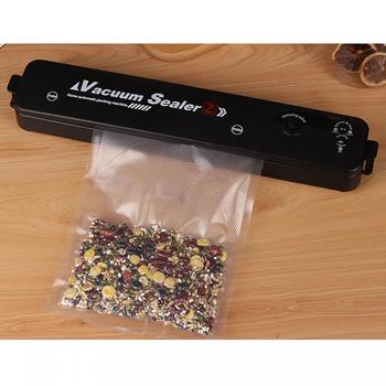 Preview: Kompakter One Touch Vakuumversiegler (34,5x6,5x4cm, schwarz): Einfach Lebensmittel vakuumieren & frischhalten - ideal für jede Küche