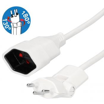 Preview: Rallonge électrique Clip-Clap 3 m blanche - Fiche coudée rabattable 180° ultra-plate T12/T13 - Sécurité enfant - Max Hauri