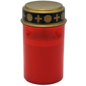 Preview: 4er-Set LED-Grablicht, batteriebetrieben, rot, Friedhofskerze