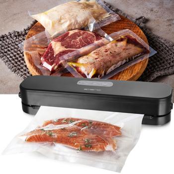 Preview: Powerful vacuum sealer with 95W for airtight sealing of food, incl. 2 film rolls (28 cm), compact, simple & efficient