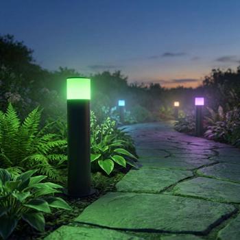 Preview: Premium Smartlife Gartenleuchte: ZigBee, RGB, warmweisses Licht, App Steuerung– Robuste Aluminium Wegeleuchte, 2700K, IP65 wetterfest