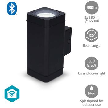 Preview: Applique murale LED extérieure intelligente Nedis SmartLife - Contrôle via app, dimmable, RGB - Bluetooth - IP44 - 2700-6500K - 8.5W - 25000h