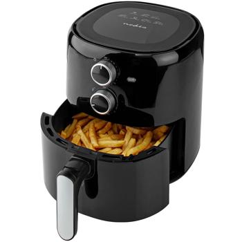 Preview: Kompakte Heissluftfritteuse 1500W – 3L Kapazität, Timer & Antihaft-Beschichtung – gesundes, fettarmes Frittieren, schnelle Zubereitung & leichte Reinigung