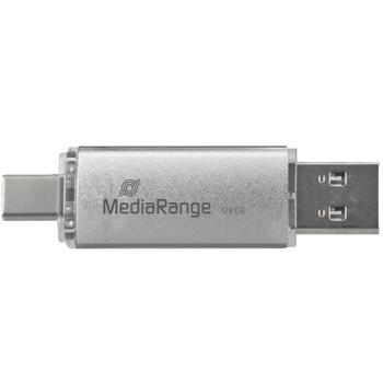 Preview: 128GB Dual USB-Stick (USB-C & 3.0): Schneller Speicherstick für Smartphones, Laptops & PCs. Vielseitiger USB Speicher in Silber