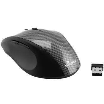 Preview: Kabellose 5-Tasten-Maus Carbon-Optik - Optischer Sensor 1000-1600 dpi, 10m Funk-Reichweite - Kompatibel mit Windows, macOS, Linux, PC & Notebook