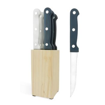 Steak knife set, 6 pieces with knife block