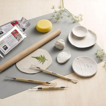 Preview: 2er-Set Ton, Naturton, selbsthärtend, je 500g, weiss