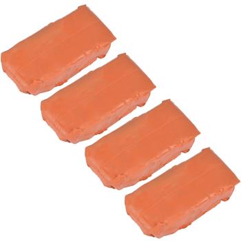 Preview: 4er-Set selbsthärtender Naturton Terrakotta - 4x 500g Modelliermasse für Skulpturen & Deko Figuren - Lufttrocknend, bemalbar & fördert Kreativität