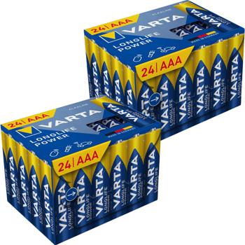 Preview: VARTA Longlife Power AAA/Micro Alkaline-Batterien - 2x 24er-Pack für Dauereinsatz - 1,5 Volt LR03 - Ideal für Fernbedienungen, Lampen & Spielzeuge