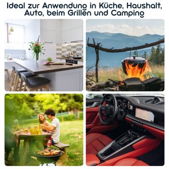 Preview: 2er-Set Effektiver kompakter ABC Pulver Feuerlöscher, 1 kg, Brandklassen 5A 34B C, ideal für Küche, Haushalt, Auto, beim Grillen und Camping