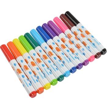 Preview: 12 Jumbo-Filzstifte Set - zum Malen, Gestalten & Basteln für Kinder & Erwachsene - 12 leuchtende Farben - perfekt für Scrapbooks, Journals & Grusskarten