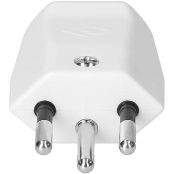 Preview: Fiche Prise Suisse T12 Blanc à Visser - L+N+PE 10A 250V Thermoplastique - Câble D 8.5mm - Électricité Max Hauri