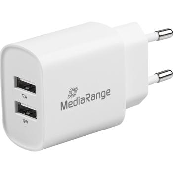 Preview: 2 Adaptateurs Secteur USB - Quick Charge 12W 2 Ports USB-A - Blanc - Pour iPhone Samsung Huawei Xiaomi & Smartphones