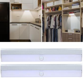 2er-Set LED Unterbauleuchte von Grundig - mit Bewegungssensor, 10 helle LEDs - für Schränke, Küchen, Keller - 19x3x1.5 cm - einfache Klebemontage