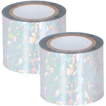 Preview: 2er-Set Vogelschutzband - Hocheffektiver Schutz durch Lichtreflexion für Garten & Pflanzen - 45 Meter x 5 cm - Chemiefrei & einfach anwendbar