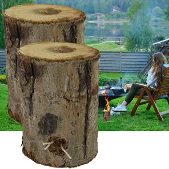 set di 2 fuochi svedesi, torcia finlandese per albero da giardino, 12 x 18 cm