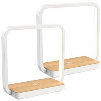 Preview: 2er-Set Wireless Charging Qi-Ladestation, Nachttischlampe LED, 5 Watt