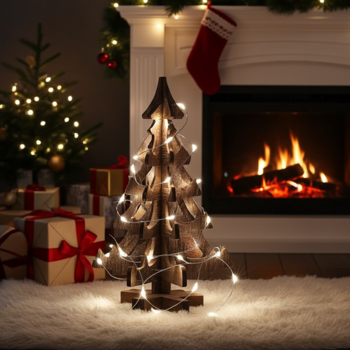 2er-Set Lichter Silberdraht - Indoor Weihnachtsdekoration & ganzjährige Zimmer Deko - 20 hell-weisse LEDs - batteriebetrieben 95cm Länge