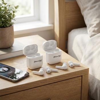 2er-Set In-Ear-Kopfhörer weiss - kabellos Bluetooth V5.0 mit aktiver Geräuschunterdrückung ANC & Mikrofon - Multifunktionstasten