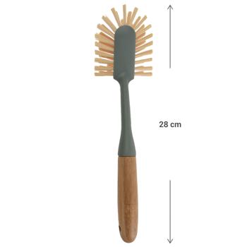 Preview: 2er-Set Spülbürste Bambusgriff - effektive Geschirreinigung für Küche & Haushalt - ergonomisch, langlebig, schonend - 28x7x6cm