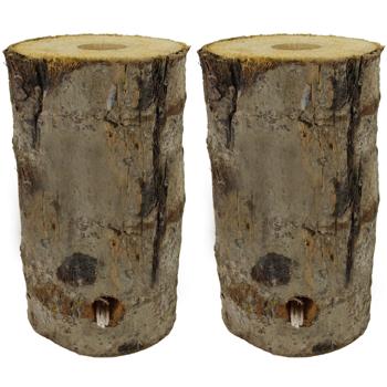 lot de 2 feux suédois, torche finlandaise - torche d‘arbre pour le jardin, 15 x 28 cm